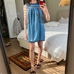 Ecoté chambray mini dress